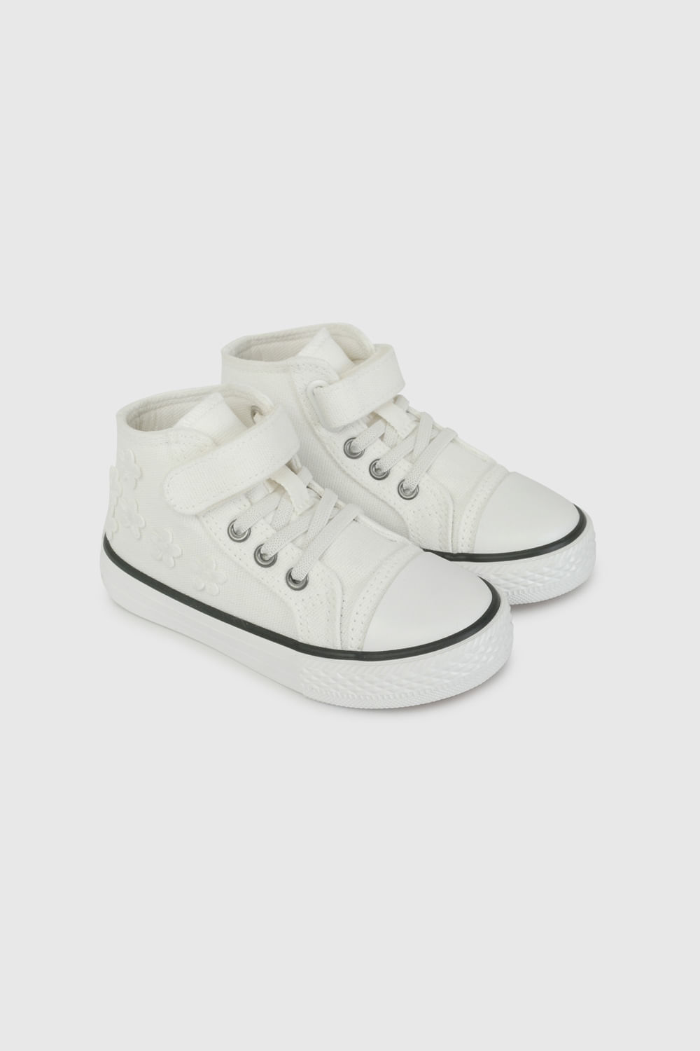 Zapatilla de Lona Blanca Estampada Flores Caminante T 21 a 27