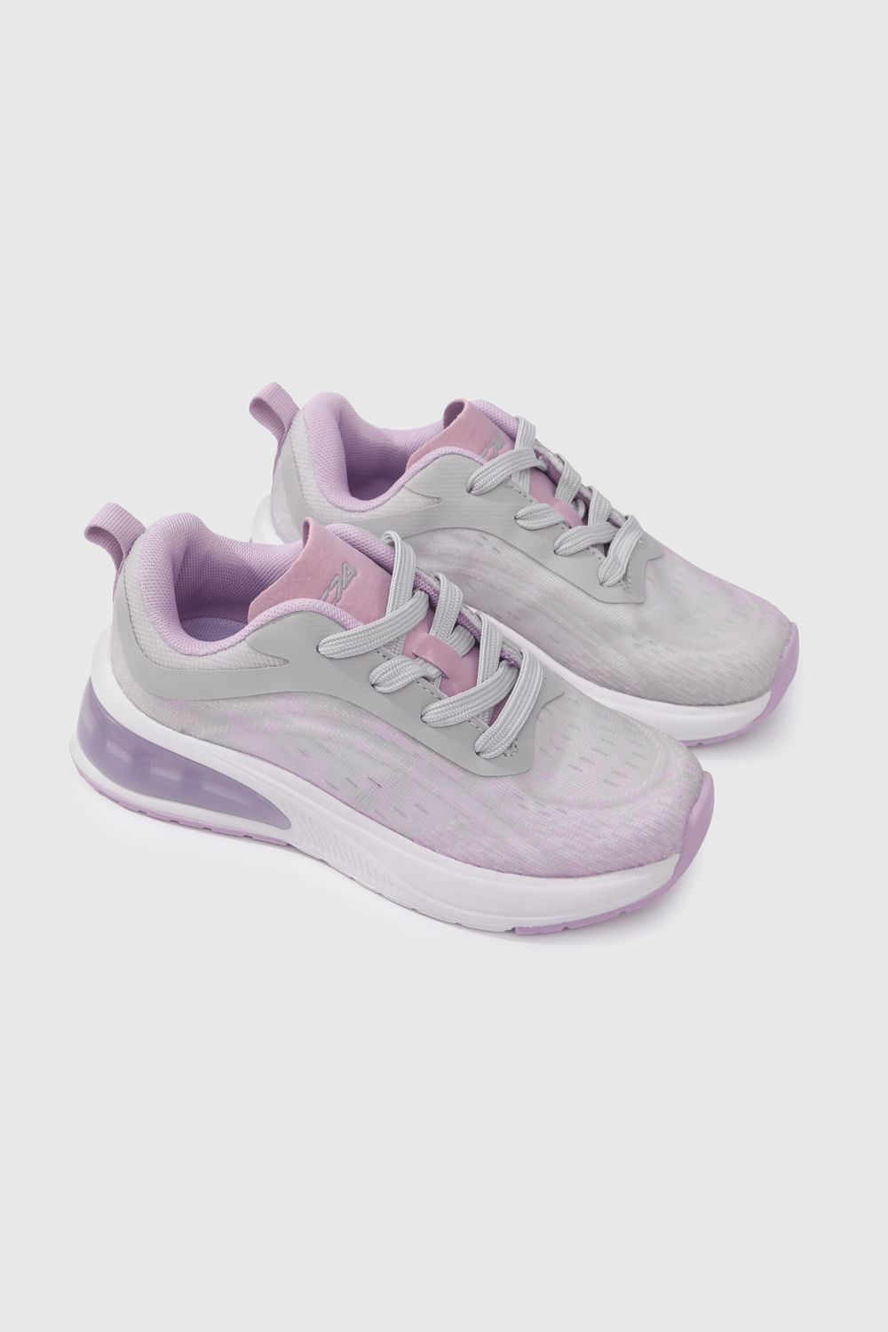 Zapatilla Deportiva Gris Running C74 con cierre de velcro niña
