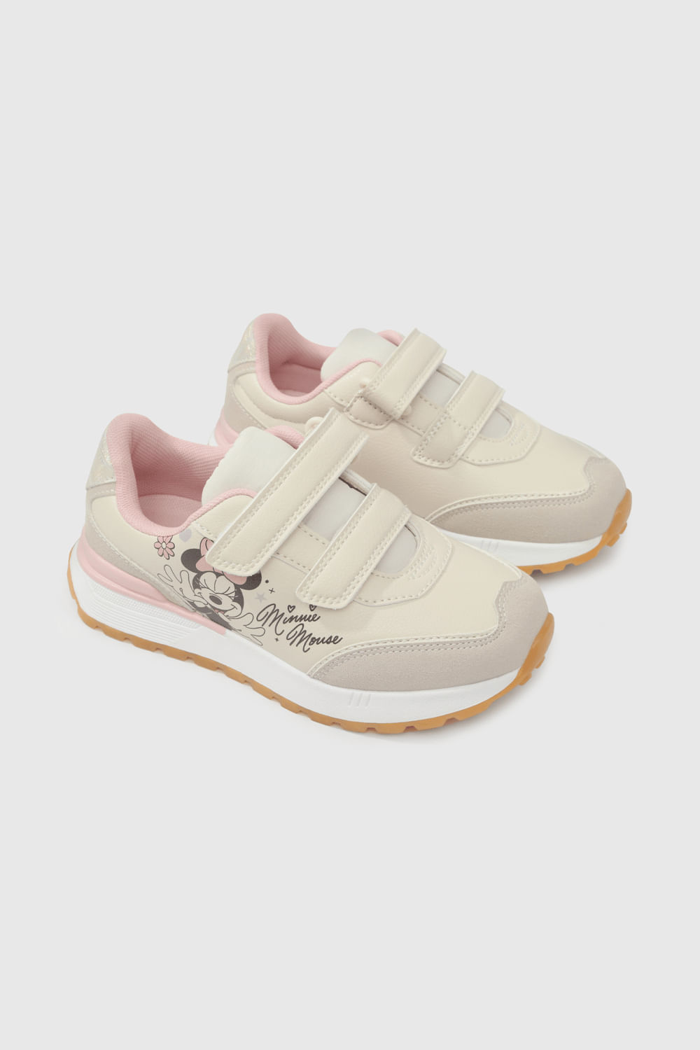 Zapatilla Princesas Blancas con Velcro y Capellada Ecocuero Disney