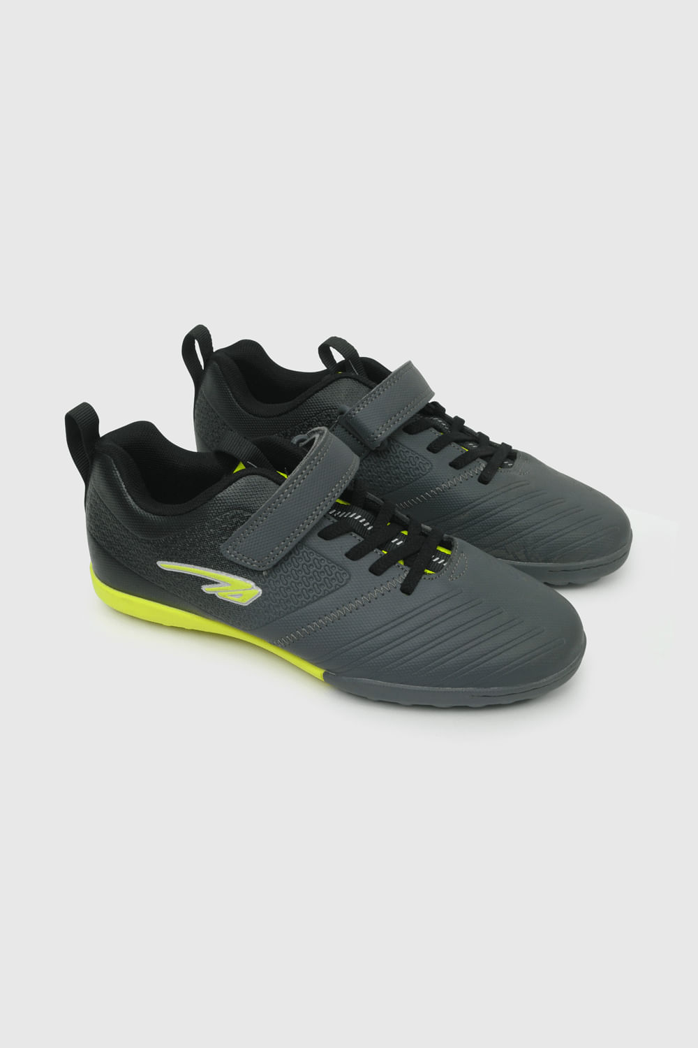 Zapatilla Baby Fútbol C74 Negro Velcro Ecocuero Antibacterial