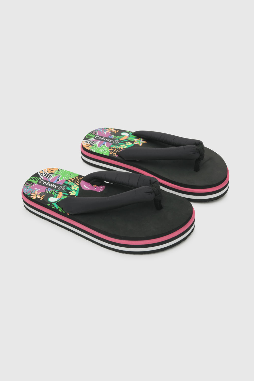 Hawaiana de niña playa acolchada negro al black Talla 28 a 38