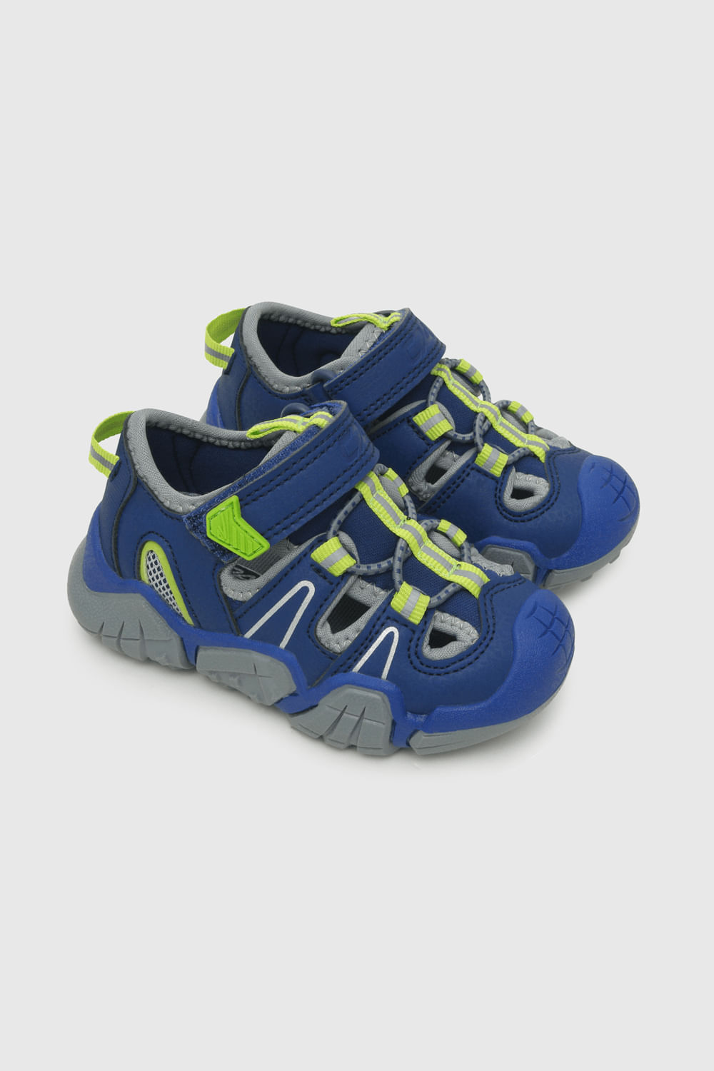 Sandalia Niño Outdoor Azul Antibacterial con Velcro - Talla 21-27