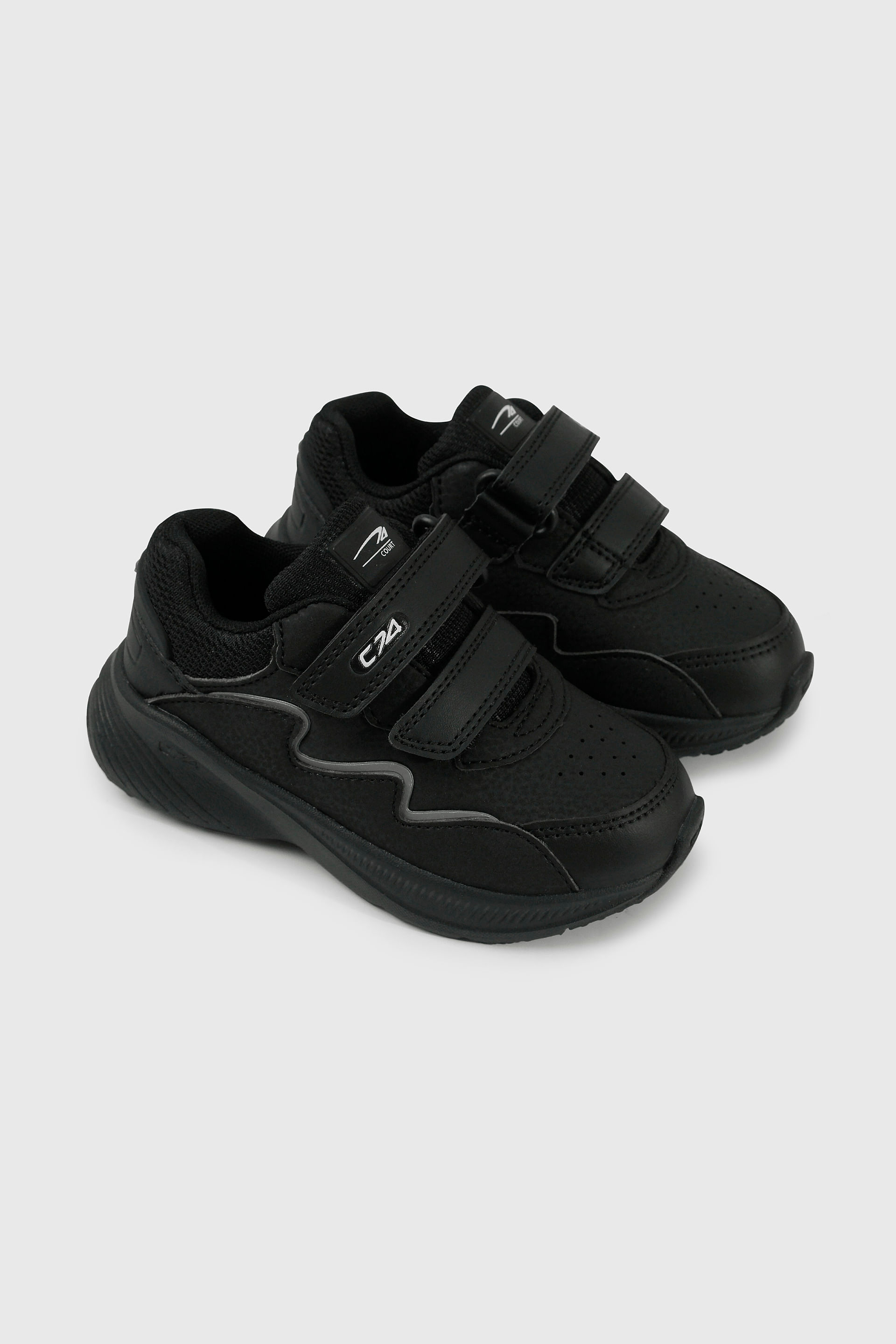 Zapatilla Sport negra Unisex con Velcro Talla 21 al 27