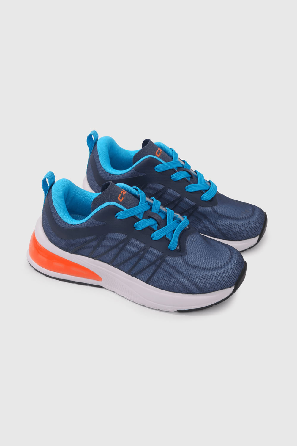 Zapatilla Deportiva Azul C74 de runing para niño con cordón