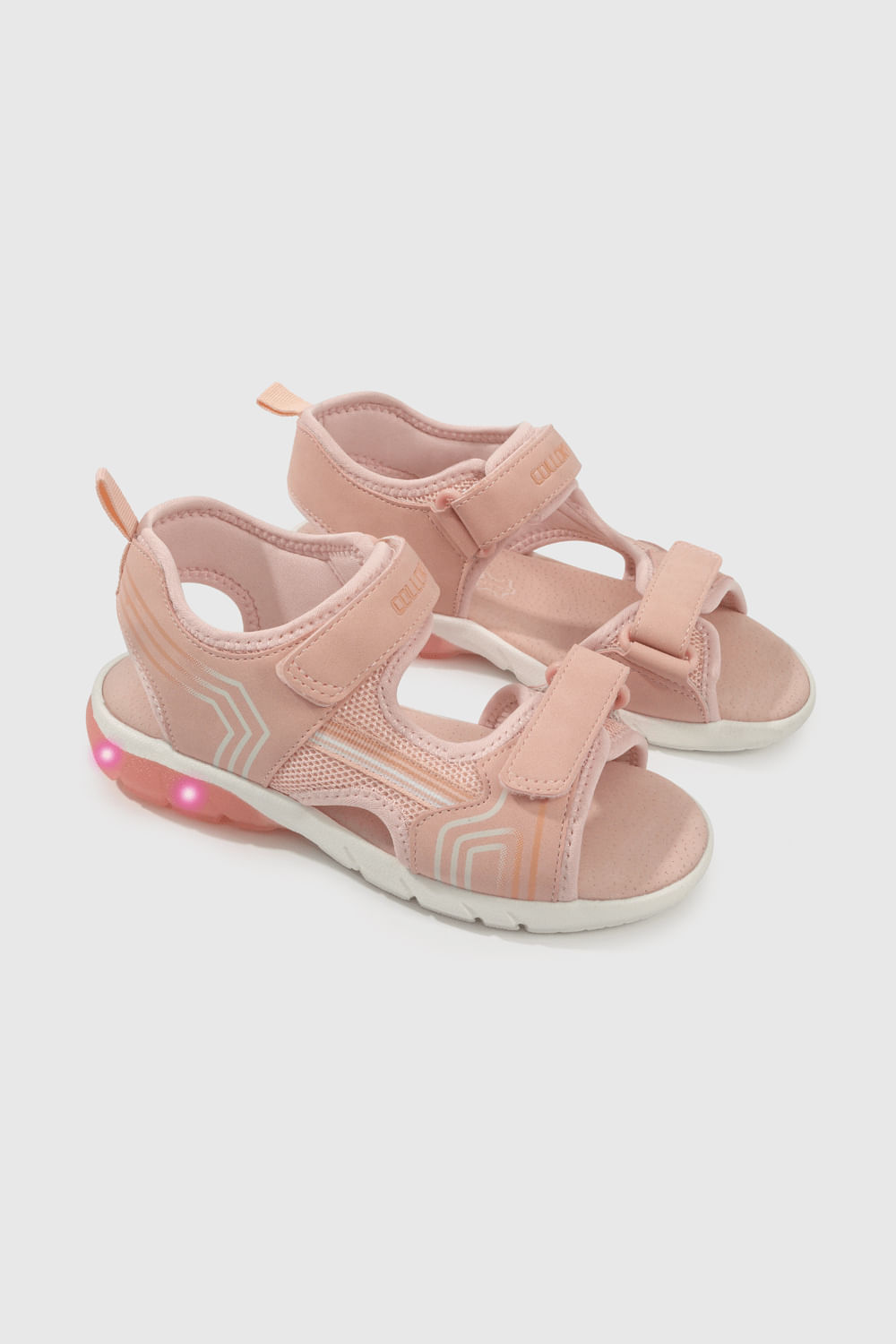 Sandalia Colloky para niña con luces Rosada Talla 28 al 38