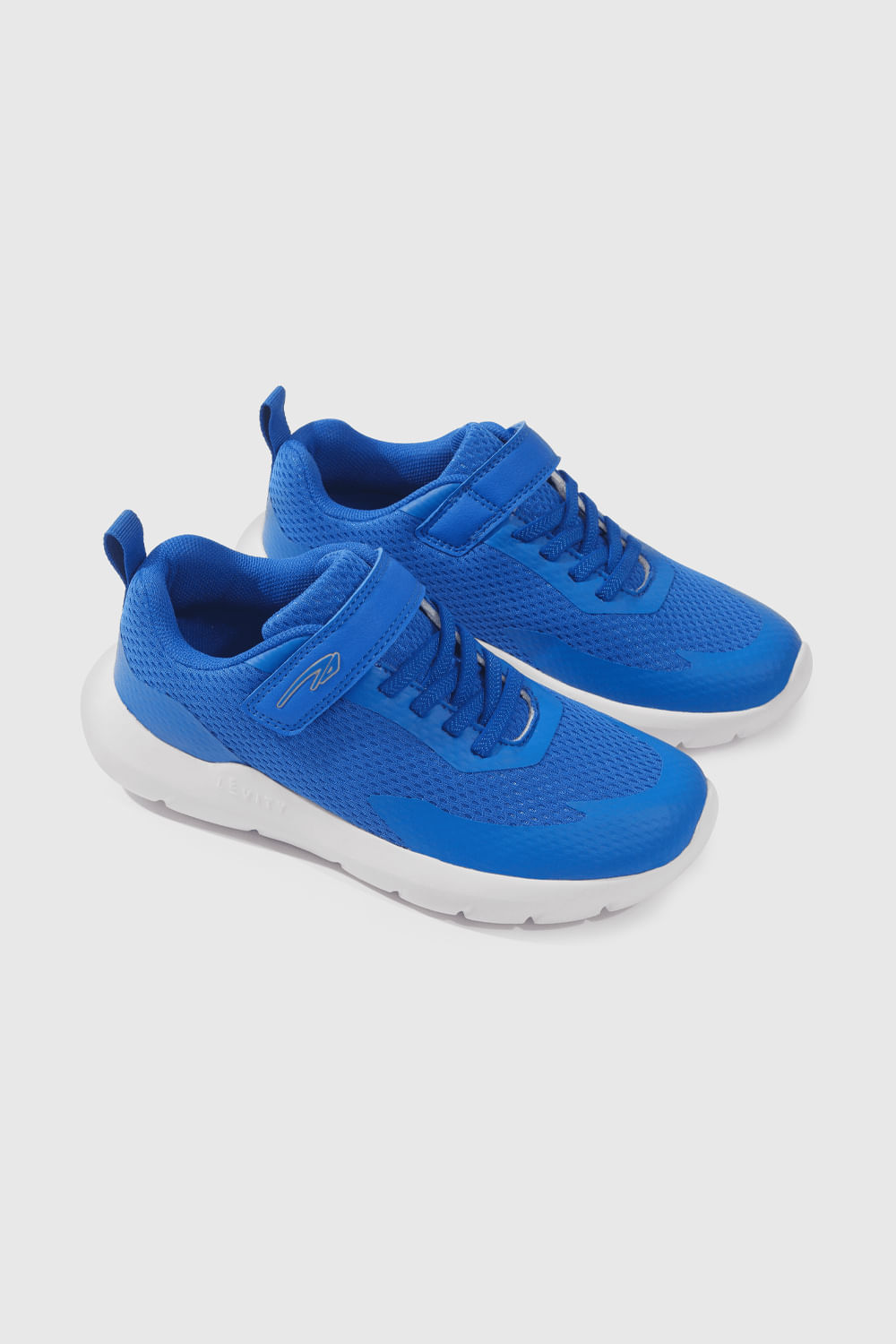Zapatilla Deportiva Azul C74 cierre de velcro y cordón niño
