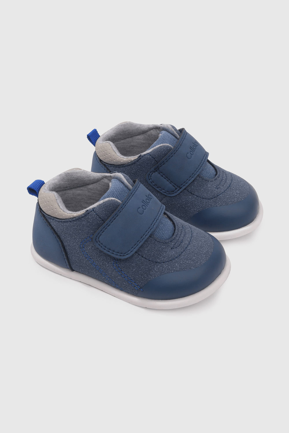 Zapato Vestir Colección Azul Velcro Ajuste Fácil