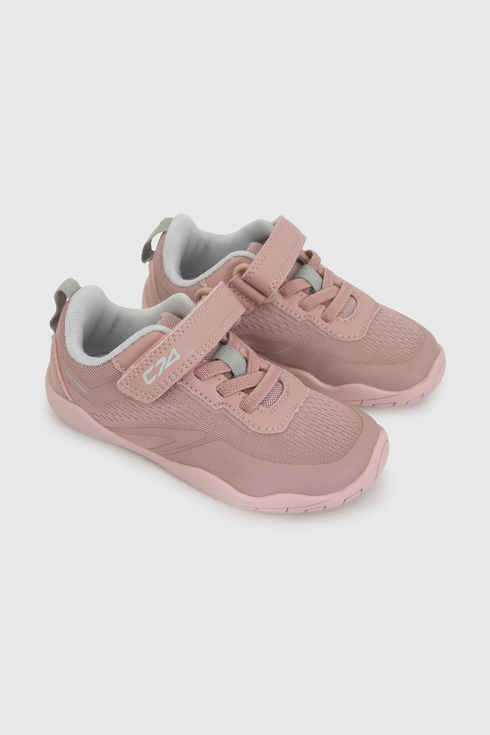 Zapatilla Ergonómico sport con velcro y cordón elástico niña rosada 21-27