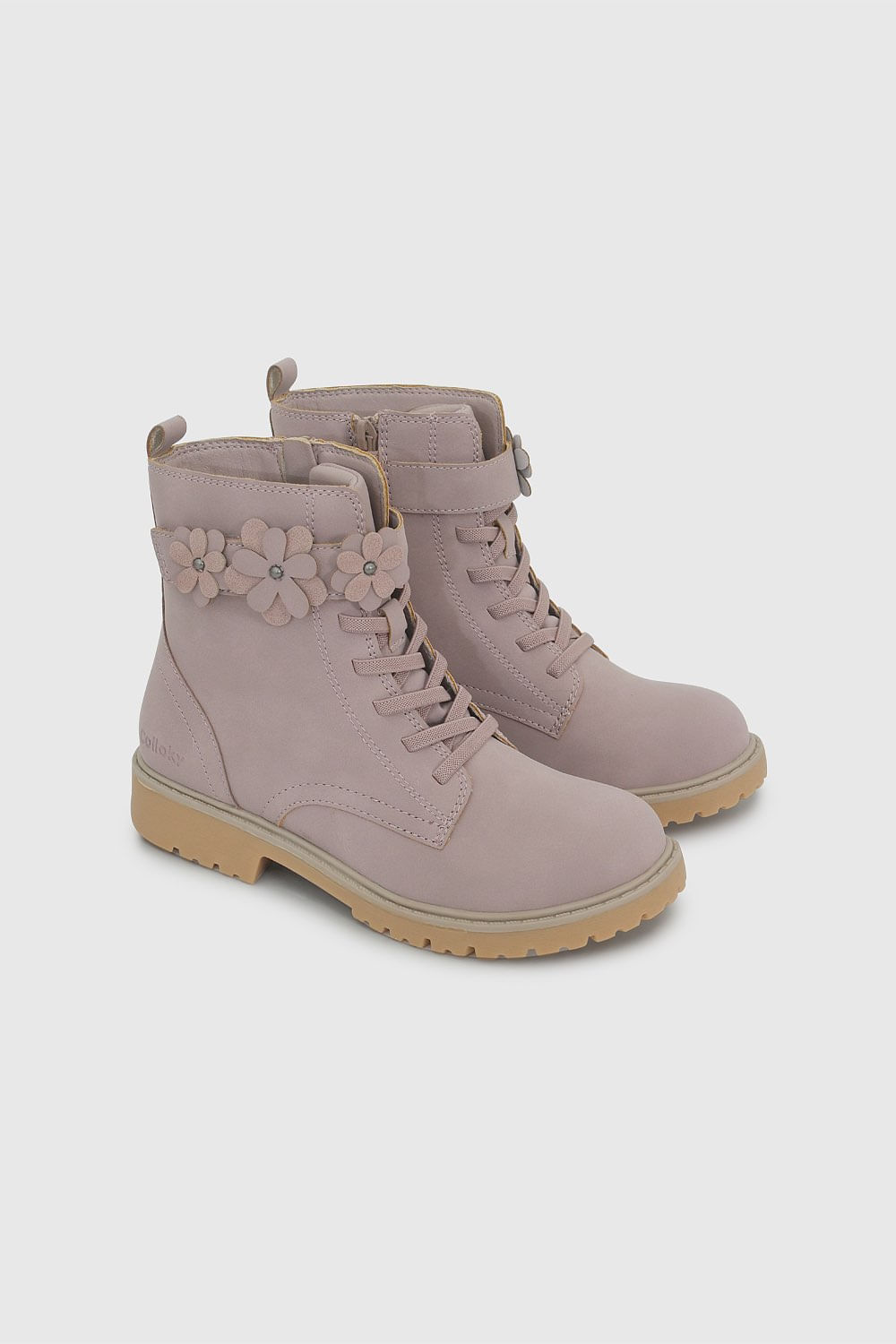 Botín Ergonómico combat niña morado 28-38
